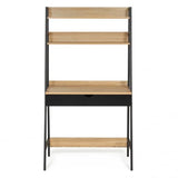 IDMarket - Bureau étagère 1 tiroir Noir Boston Design Industriel