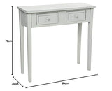 Atmosphera - Console Charme Bois Blanchi, L 80 x H 76 cm, 2 Tiroirs, Style Romantique - Meuble d'Appoint pour Entrée, Chambre, Salon