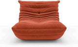 GWWBD Chaise longue en mohair doux - Canapé paresseux - Chaise au sol - Taille : 85 cm - Couleur : orange