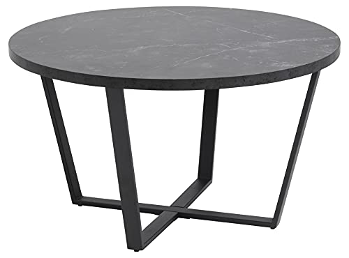 AC Design Furniture Albert Table Basse Ronde, Table Canapé Ronde, Table Basse pour Salon, Facile à Assembler, Table avec Aspect Marbre Noir et Structure en Métal, Ø: 77 x H: 44 cm, 1 pc AC Design Furniture Albert Table Basse Ronde, Table Canapé Ronde, Table Basse pour Salon, Facile à Assembler, Table avec Aspect Marbre Noir et Structure en Métal, Ø: 77 x H: 44 cm, 1 pc