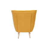 Miliboo Fauteuil scandinave en Tissu Effet Velours Jaune Moutarde et Bois Clair Avery