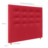 DHOME Tête de lit tapissée Capitoné en similicuir pour lit double (rouge, 160 cm)