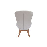 Miliboo Fauteuil scandinave en Tissu Effet Velours texturé Beige et Bois Clair ESKUA