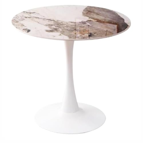 Table À Manger Ronde 60/70/80 Cm avec Piédestal Et Plateau en Granit, Pieds en Métal, Table Basse Tulipe, Table D Table À Manger Ronde 60/70/80 Cm avec Piédestal Et Plateau en Granit, Pieds en Métal, Table Basse Tulipe, Table D'appoint De Loisirs for Salon, Café Et Cuisine(60cm)