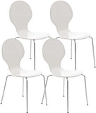 CLP Lot De 4 Chaises Empilables Robustes Diego I Chaises Empilables en Bois avec Dossier I Siège Confortable Forme Ergonomique I Pratique, Couleur:Blanc