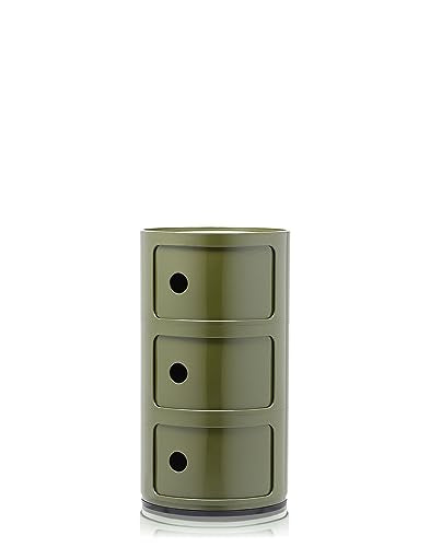 Kartell Componibili, Conteneur 3 éléments, Vert, Base ronde Kartell Componibili, Conteneur 3 éléments, Vert, Base ronde