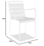 Oviala Fauteuil de Jardin en métal Blanc - Palavas