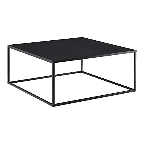 Table Basse Carrée Stylée pour Salon en Métal Surface Anti-Éraillures 38 x 85 x 85 cm Noir Mat Table Basse Carrée Stylée pour Salon en Métal Surface Anti-Éraillures 38 x 85 x 85 cm Noir Mat