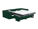 Vente-unique - Canapé 3 Places Convertible Express en Velours côtelé Vert Sapin - Couchage 140 cm - Matelas 14 cm avec mémoire de Forme - Amelia - Velours