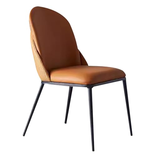 Preferspace Chaise de Salle à Manger avec siège en Faux Cuir, Chaise latérale de Chaise de Cuisine avec Jambe en métal, Chaise de Salle à Manger Moderne du Milieu du siècle