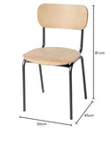 Addecor - Chaise créateur Design École - Fabriquée en Fer et en Bois Massif - Dimensions 78 × 48 × 42 cm - Couleur Marron et Autres - Chaise Vintage - Meubles d'appoint - Idéale pour ambiances Loft