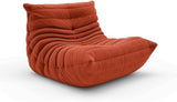 GWWBD Chaise longue en mohair doux - Canapé paresseux - Chaise au sol - Taille : 85 cm - Couleur : orange