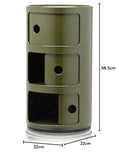 Kartell Componibili, Conteneur 3 éléments, Vert, Base ronde