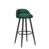 WOLTU Tabouret de Bar Vert foncé Lot de 2,Tabouret de comptoir Tabouret de bistrot avec Dossier et Repose-Pieds en Velours et métal,BH296dgn-2