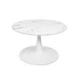 Milton & Oldbrook Table Basse Ø 80 cm Prague Look Marbre Blanc