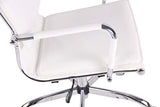 CLP Chaise De Bureau Bedford en Similicuir I Fauteuil De Bureau Ergonomique Support en Métal Chromé I Chaise avec Accoudoirs, Réglable, Pivotant, Couleur:Blanc, matière:Similicuir