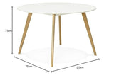 ALTEREGO Table de Cuisine Ronde Design Blanc 120x120x75 cm Table Ronde pouvant accueillir 6 Personnes.