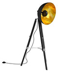 Lampadaire Fascino Métal Rétro Projecteur Lampe De Sol Noir Dorée VN-L00019-EU