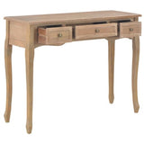 vidaXL Table de Console et Coiffeuse avec 3 Tiroirs Table de Maquillage Meuble de Chambre à Coucher Couloir Salon Entrée Salle à Manger Bureau Maison Marron