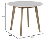 AC Design Furniture Medina Table à manger, Bouleau, Blanc, 90 x 90 x 76 cm