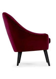 Menzzo Dakota Chaise/Fauteuil, Velours, Bordeaux, 74