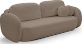 WFL GROUP Canapé-lit 3 Places Greta avec Coffre de Rangement - Design Scandinave Unique - Sofa Convertible avec Fonction Lit - Marron