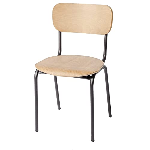 Addecor - Chaise créateur Design École - Fabriquée en Fer et en Bois Massif - Dimensions 78 × 48 × 42 cm - Couleur Marron et Autres - Chaise Vintage - Meubles d Addecor - Chaise créateur Design École - Fabriquée en Fer et en Bois Massif - Dimensions 78 × 48 × 42 cm - Couleur Marron et Autres - Chaise Vintage - Meubles d'appoint - Idéale pour ambiances Loft