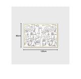 Tapis Style Moderne Tapis Poils Ras Visage Humain de Lineart Abstrait Blanc Noir pour la Chambre, Salle de Jeux 80*120