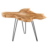 Meubletmoi Table Basse en Teck et trépied en métal - Design Exotique, Chalet Chic - Root