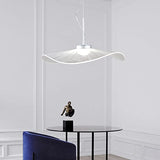 Lampe à suspension en feuille de Lotus Creative Aluminium + Acrylique Design Lampes suspendues Plafonnier à tête unique Suspension à hauteur réglable Fil Lumières pour le hall de l'hôtel de la chambre