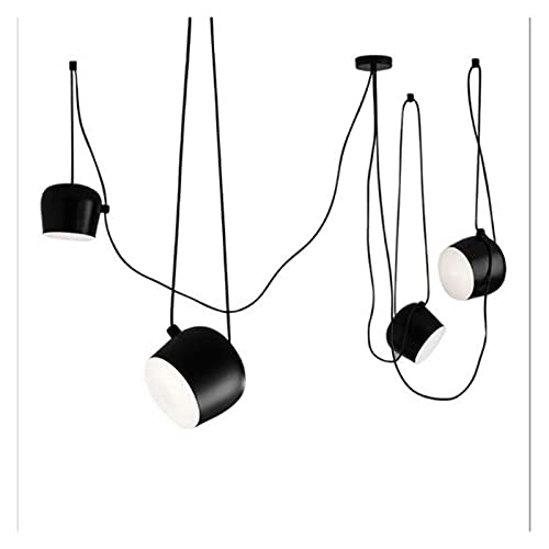 Machine Zhenxkj Pendentif Light Plafonniers Chandeliers Lustres Lustres Modernes Salon Restaurant Bar Cuisse Bar Cafe Lampes de Bureau Noir Blanc Blanc Blanc Filage réglable Luminaire (Color : Black)