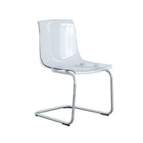 Lot de 2 chaises de salle à manger modernes en acrylique transparent style fantôme avec pieds en métal argenté pour cuisine, mariages, restaurants et banquets