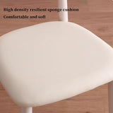 GIZNXBA Chaise Scandinave Blanche Chaises De Salle A Manger Scandinave sans Bras Chaise De Cuisine en Bois en Cuir avec Pieds en Bois pour La Salle À Manger(/White A)