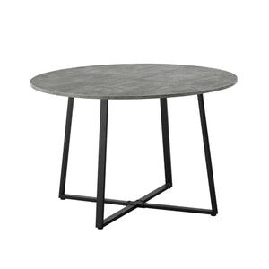 DUBI Möbel Table à manger Noa 11216-US-BETO - Ronde - 110 x 110 cm - Table de salle à manger - Table en bois pour cuisine, salle à manger - Design industriel moderne - Aspect béton