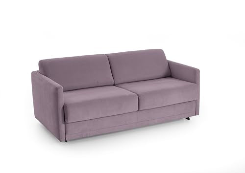 Atlantic Home Collection Limone Canapé-lit rembourré de qualité supérieure, Lilas, pour Dormir Longtemps, avec Surface de Couchage 140 x 200 cm, 181 x 93 x 90 cm (l x p x h), Bois, BxTxH: 181x93x80cm