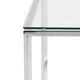 AC Design Furniture Gurli Table de Basse Carrée, H: 45 x l: 50 x P: 50 cm, Transparent/Chrome, Verre/Métal, 1 pc