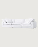 UNIQKA Cloud - Canapé 3 Places en Lin Blanc
