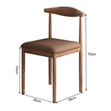 YibaoKids Fauteuil de Fer Squelette Dossier Chaise Tabouret Cosmétique Chaise de Loisirs Table et chaises de Salle à Manger Tissu en Coton et Lin Convient pour Restaurant/hôtel/café/étude (Noyer),C