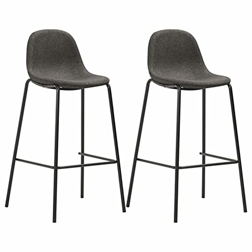 Tidyard Chaises de Bar Lot de 2 Gris foncé Tissu Tabourets de Bar Chaise Haute pour Cuisine Salon Salle à Manger Café Tidyard Chaises de Bar Lot de 2 Gris foncé Tissu Tabourets de Bar Chaise Haute pour Cuisine Salon Salle à Manger Café