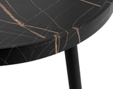 Lisa Design - Helsinki - Table Basse - Effet marbre - 80 cm, Noir