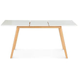 IDMarket - Table scandinave Extensible Rectangle Inga 4-6 Personnes Blanche 120-160 cm