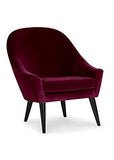 Menzzo Dakota Chaise/Fauteuil, Velours, Bordeaux, 74