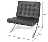Fern Fauteuil lounge style Barcelone uniquement en cuir noir