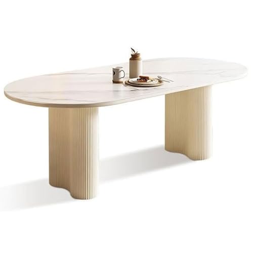 Table de cuisine ovale nordique arquée – Table de salle à manger robuste et durable avec pieds ondulés uniques pour salle à manger et bureau – Table de salle à manger d Table de cuisine ovale nordique arquée – Table de salle à manger robuste et durable avec pieds ondulés uniques pour salle à manger et bureau – Table de salle à manger d'appoint