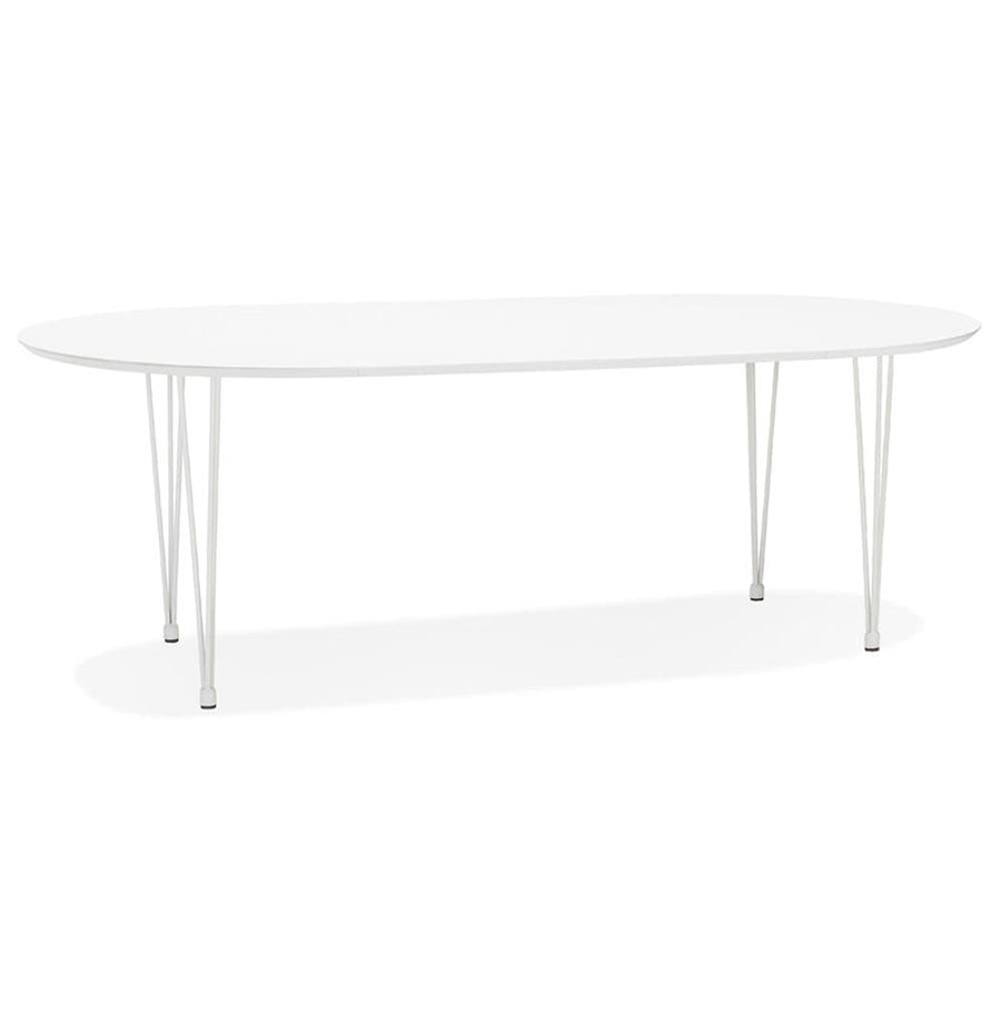 KADIMA DESIGN August Table de Salle à Manger Table de Cuisine Wood Bois Blanc (White) 120 x 120 x 73