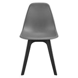 [en.casa] Set de 2 Chaises Design Chaise de Cuisine Chaise de Salle à Manger Plastique Gris et Noir 83 x 54 x 48 cm