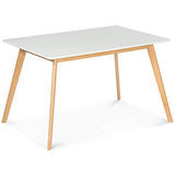 IDMarket - Table scandinave Extensible Rectangle Inga 4-6 Personnes Blanche 120-160 cm