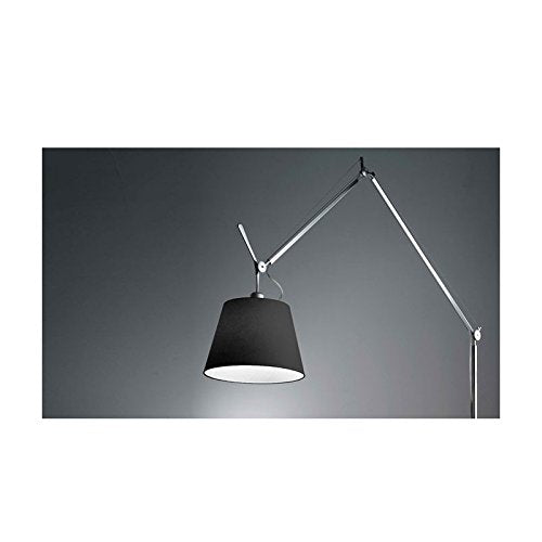 Lampadaire Artemide Tolomeo Mega base de corps avec la tige et diffuseur - 420 mm, Dimmable, Alluminio, Aluminium, Tissu noir