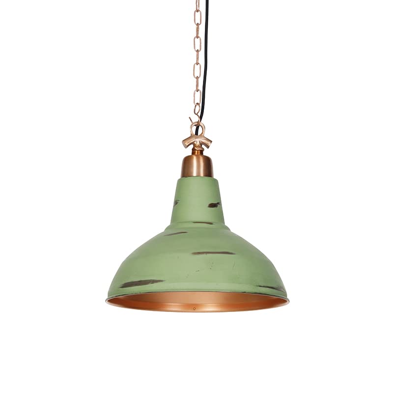 Qazqa Goliath - Suspension Industriel - 1 lumière - Ø 345 mm - Vert - Rustique - Éclairage intérieur - Salon I Chambre I Cuisine I Salle à manger Qazqa Goliath - Suspension Industriel - 1 lumière - Ø 345 mm - Vert - Rustique - Éclairage intérieur - Salon I Chambre I Cuisine I Salle à manger