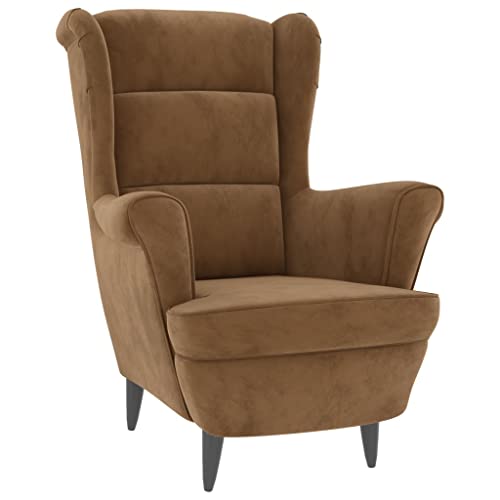 QJBSAVVA Fauteuil marron en velours moderne avec assise et dossier rembourrés, 74 x 84 x 100 cm, confortable pour salon, chambre à coucher et balcon QJBSAVVA Fauteuil marron en velours moderne avec assise et dossier rembourrés, 74 x 84 x 100 cm, confortable pour salon, chambre à coucher et balcon